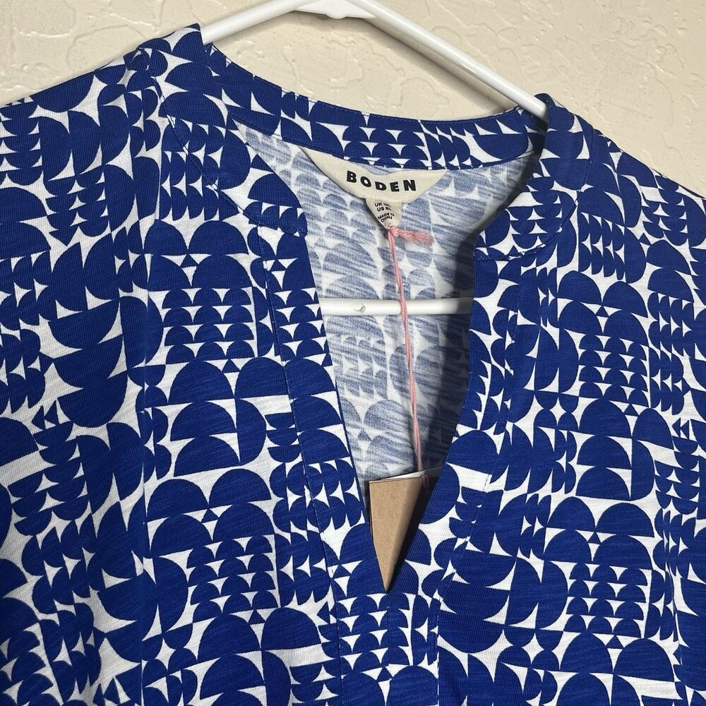 Boden Naomi Blue White Tencel Jersey Dress Pockets Women’s Size 8 L - Picture 11 of 15